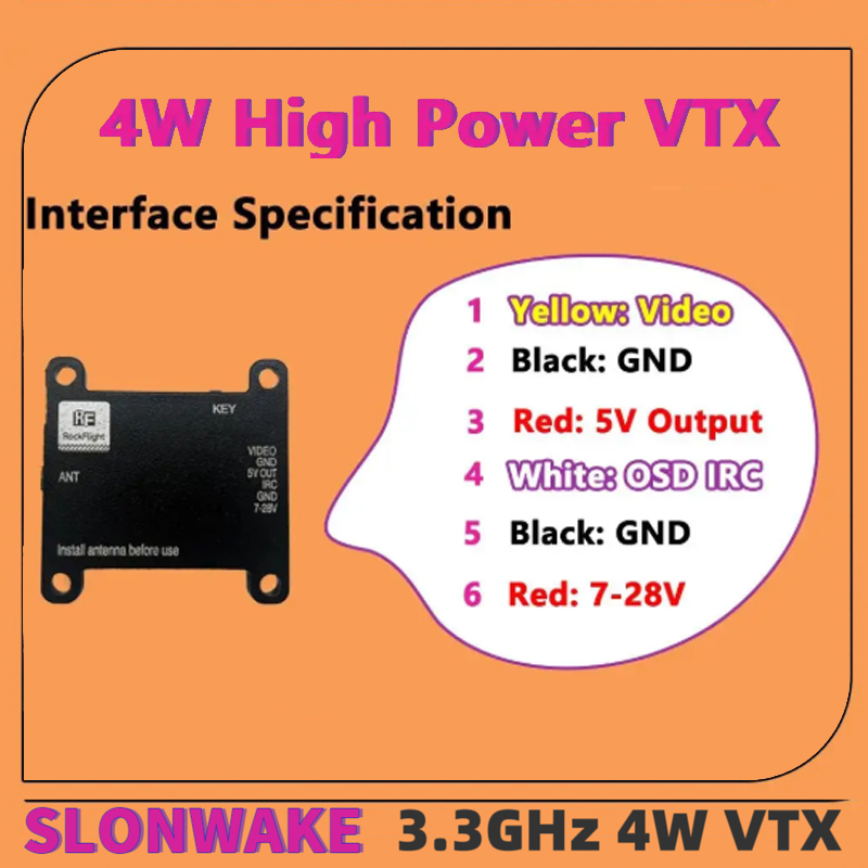 SLONWAKE FPV 3.3G 16CH 4000mW  – Fpv Drone Receiver recenzja i cena